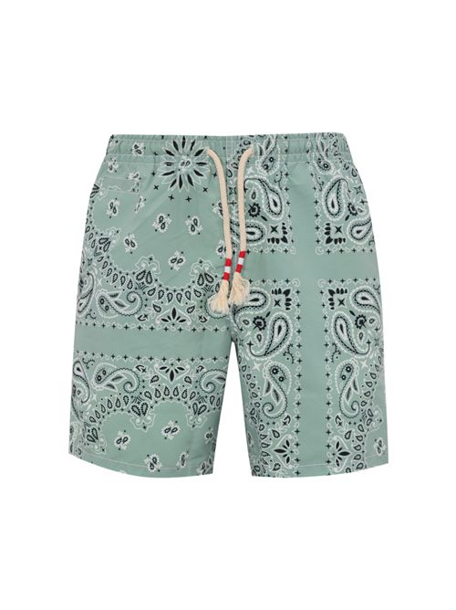 Costume da bagno Caprese Bandana Verde Mc2 Saint Barth | CAPRESE01681H BANDANNA ROUND 5301